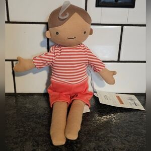 Oeko-tex Plush Red Boy Tan Striped Shirt Baby Safe Target Lovey Doll Stuffy‎ Nwt